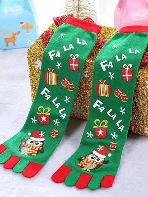 snowman stripes casual christmas gift breathable toe socks