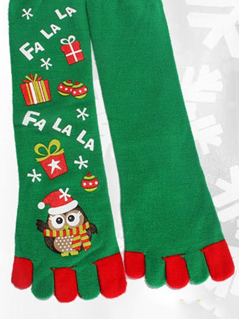 snowman stripes casual christmas gift breathable toe socks