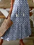 Women's Shift Dress Maxi Dress Half Sleeve Floral Print Summer Fall V Neck Casual Geometric Printed Dress