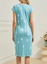 V Neck Elegant Abstract Polka Dots Dress