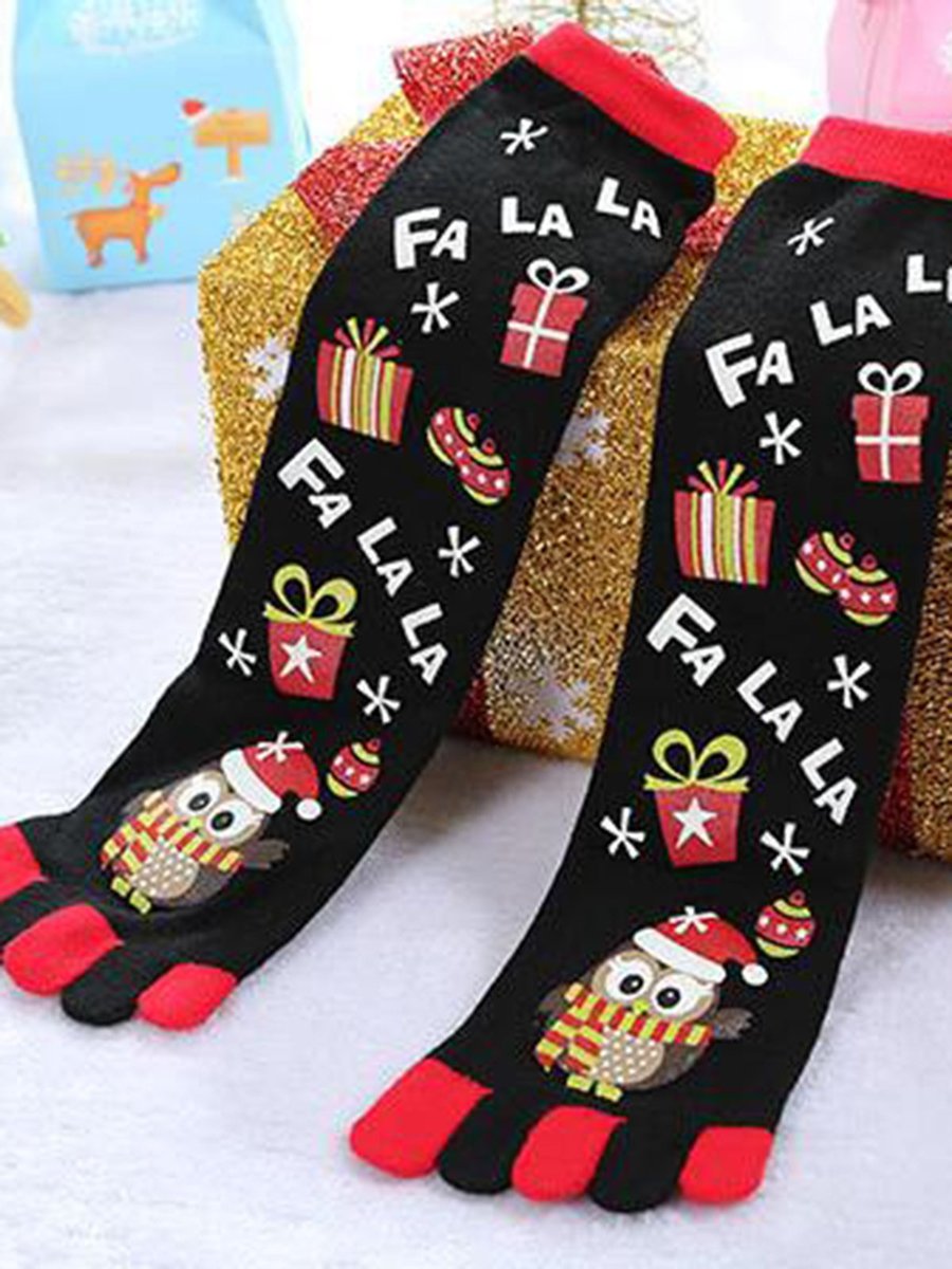 snowman stripes casual christmas gift breathable toe socks
