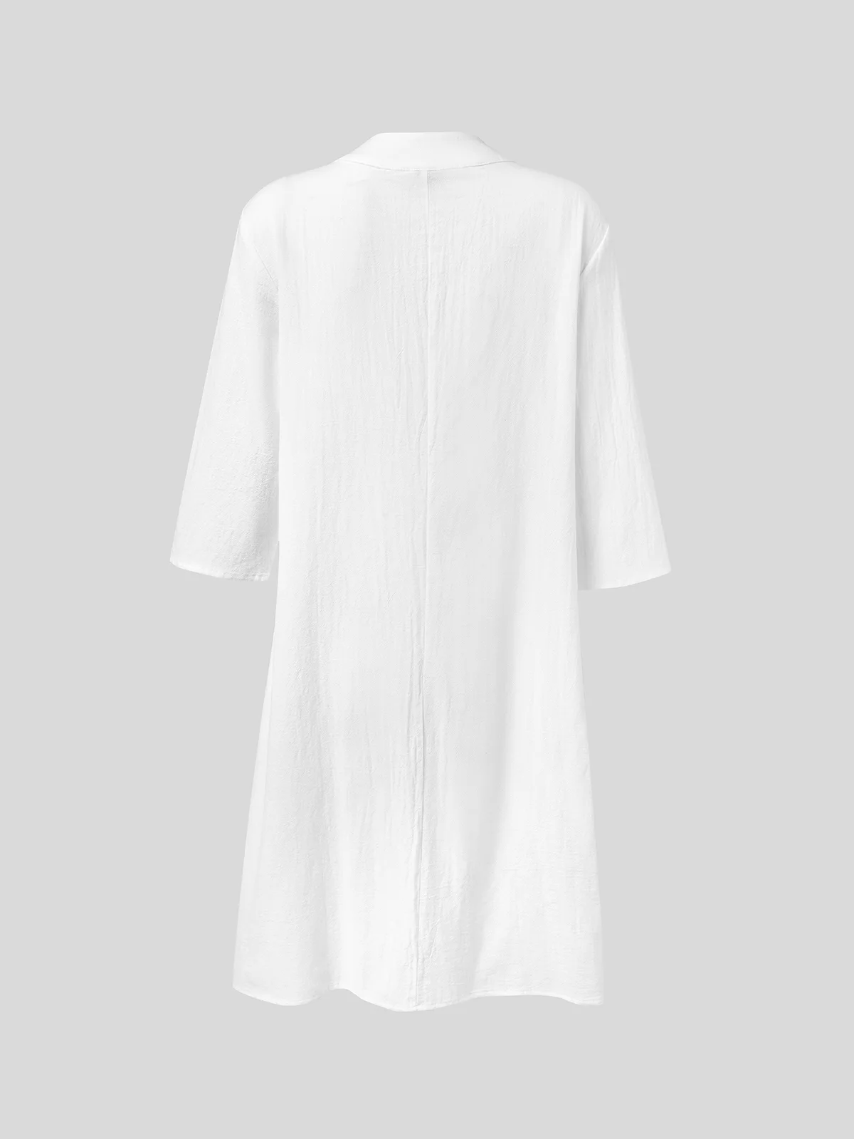 JFN Cotton & Linen Women Plain Button Detail Casual Dress