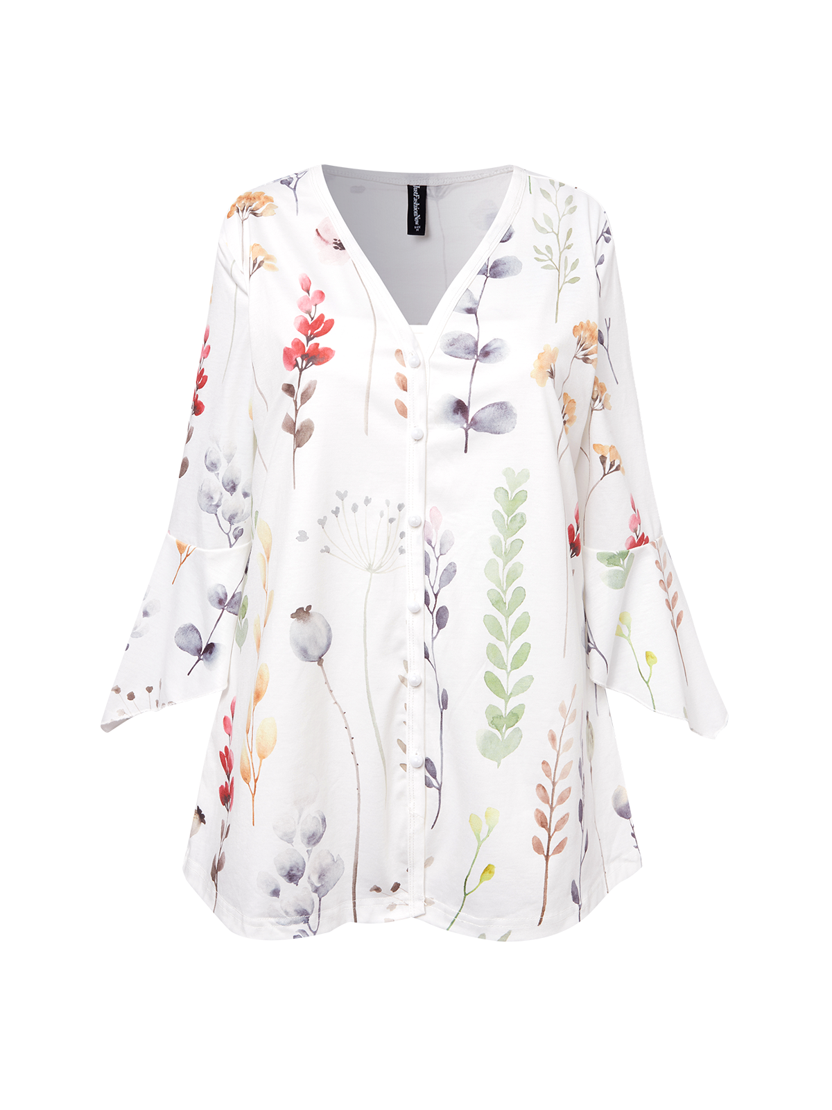 Wrap Casual Loose Floral Blouse