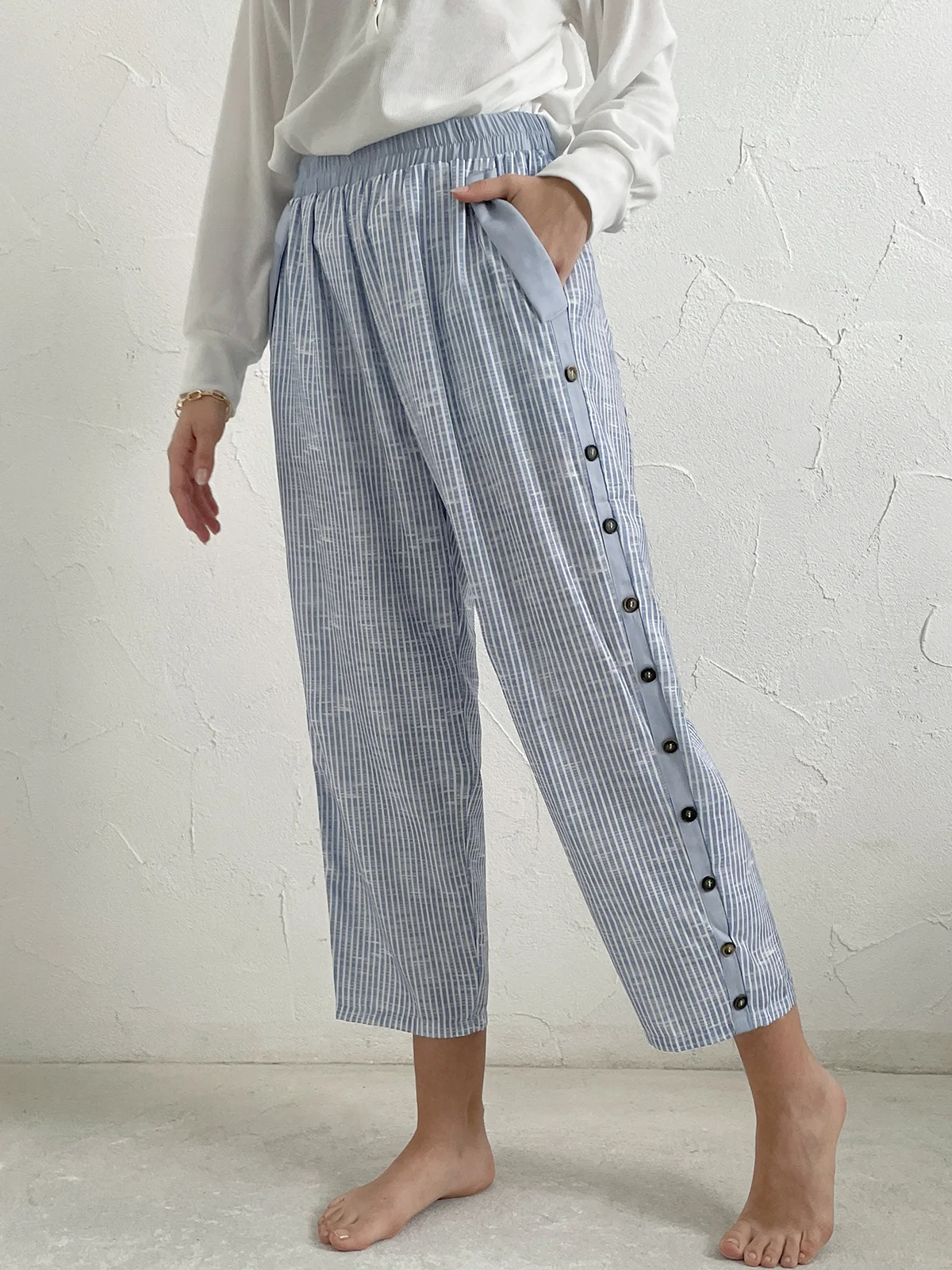 Casual Striped Loose Pants | justfashionnow