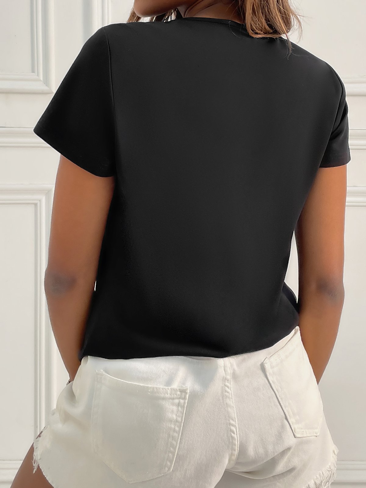 Casual Burnt Design Short Sleeve T-Shirt