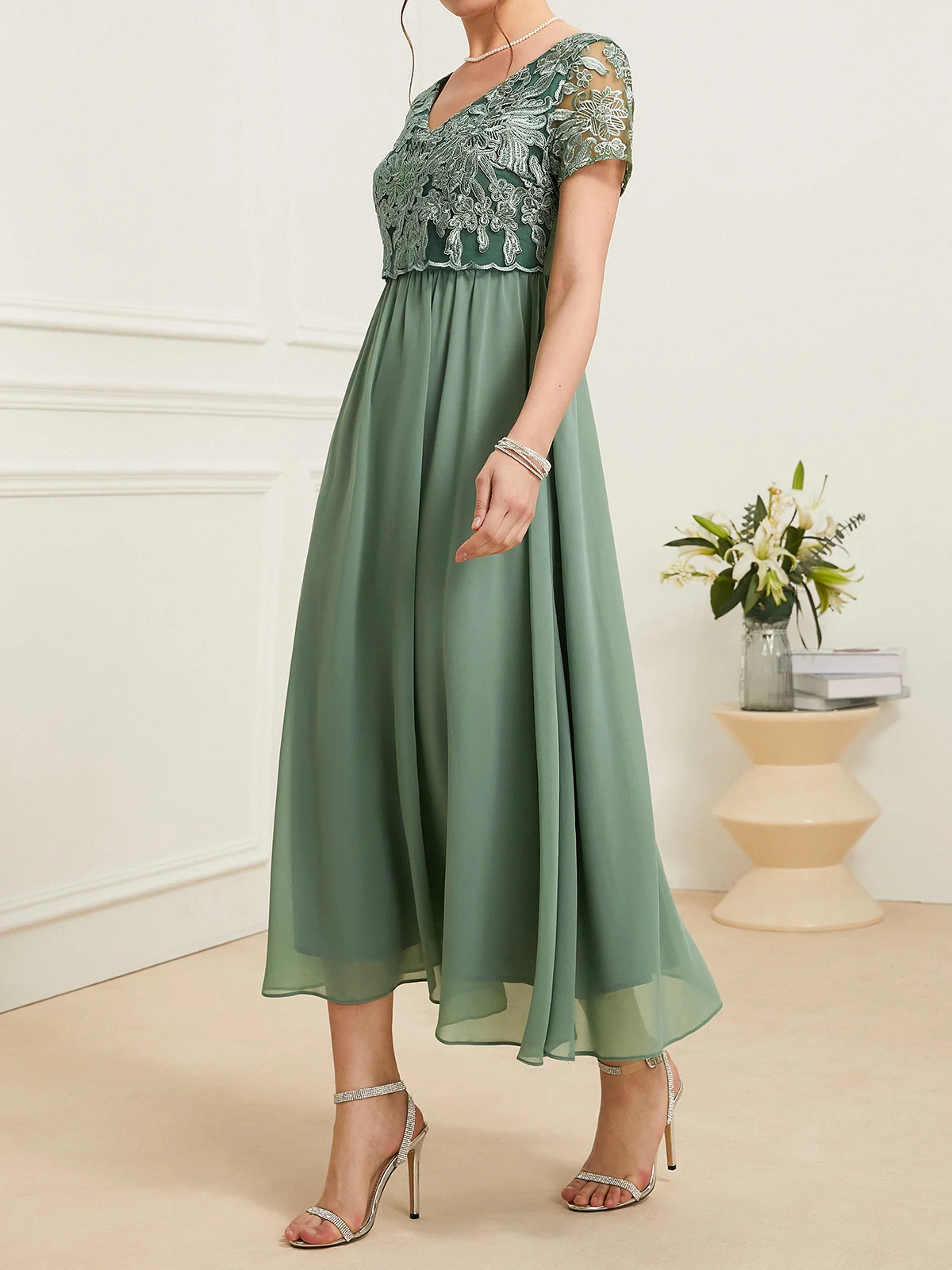 Elegant Lace Regular Fit Dress