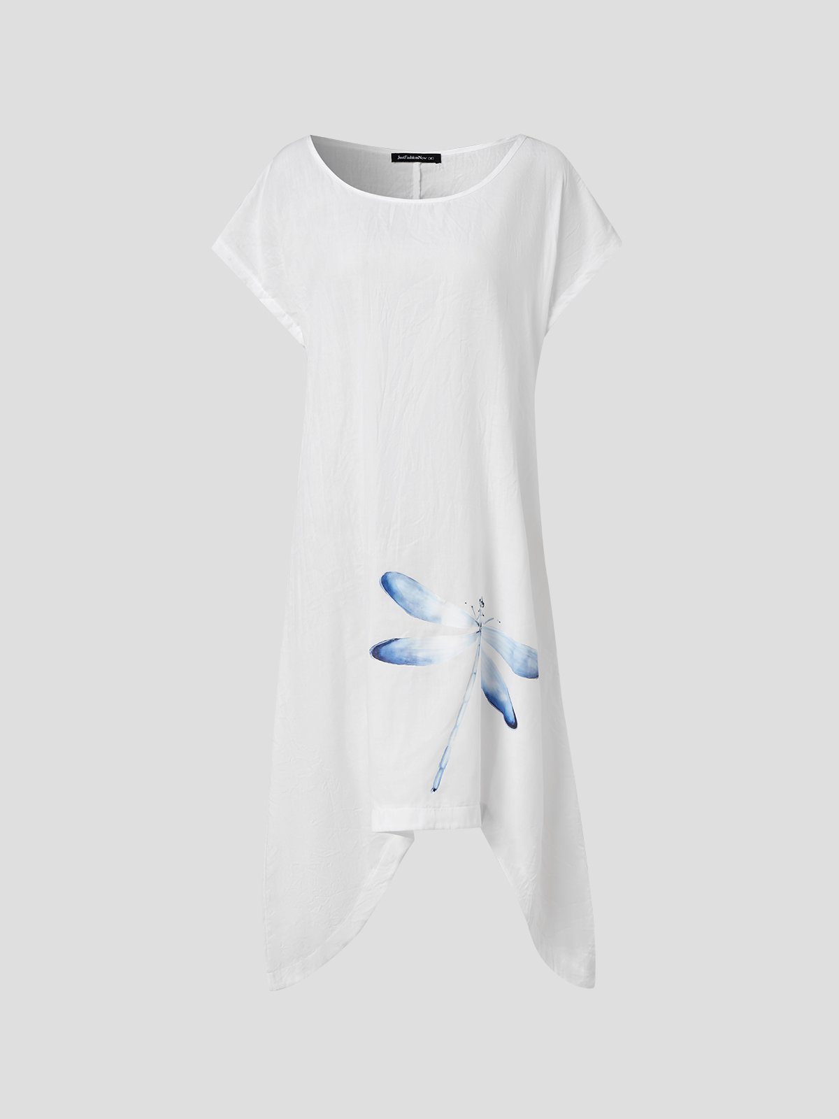 Regular Fit Crew Neck Vacation OnePiece Dress justfashionnow