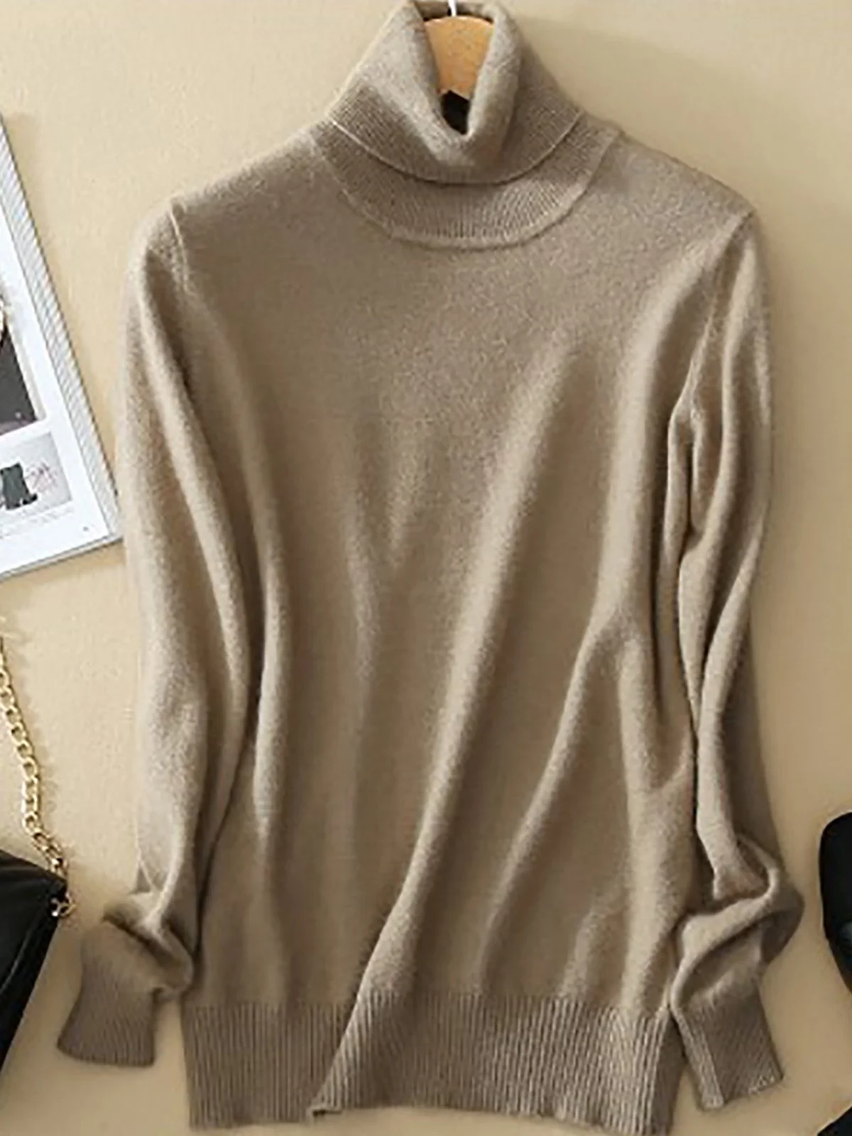 Turtleneck Casual Wool Blend Sweaters