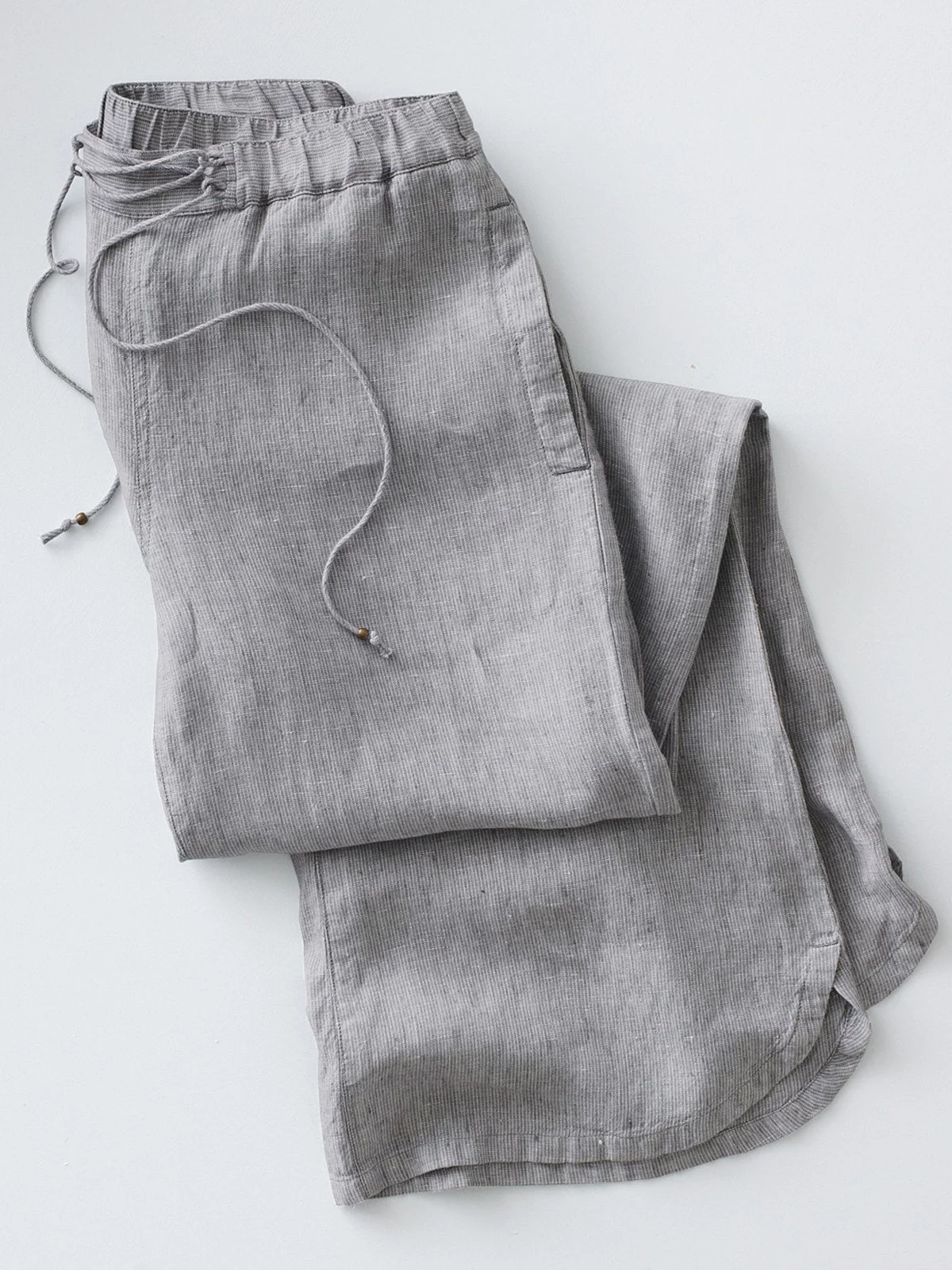 Solid Linen Paneled Pants