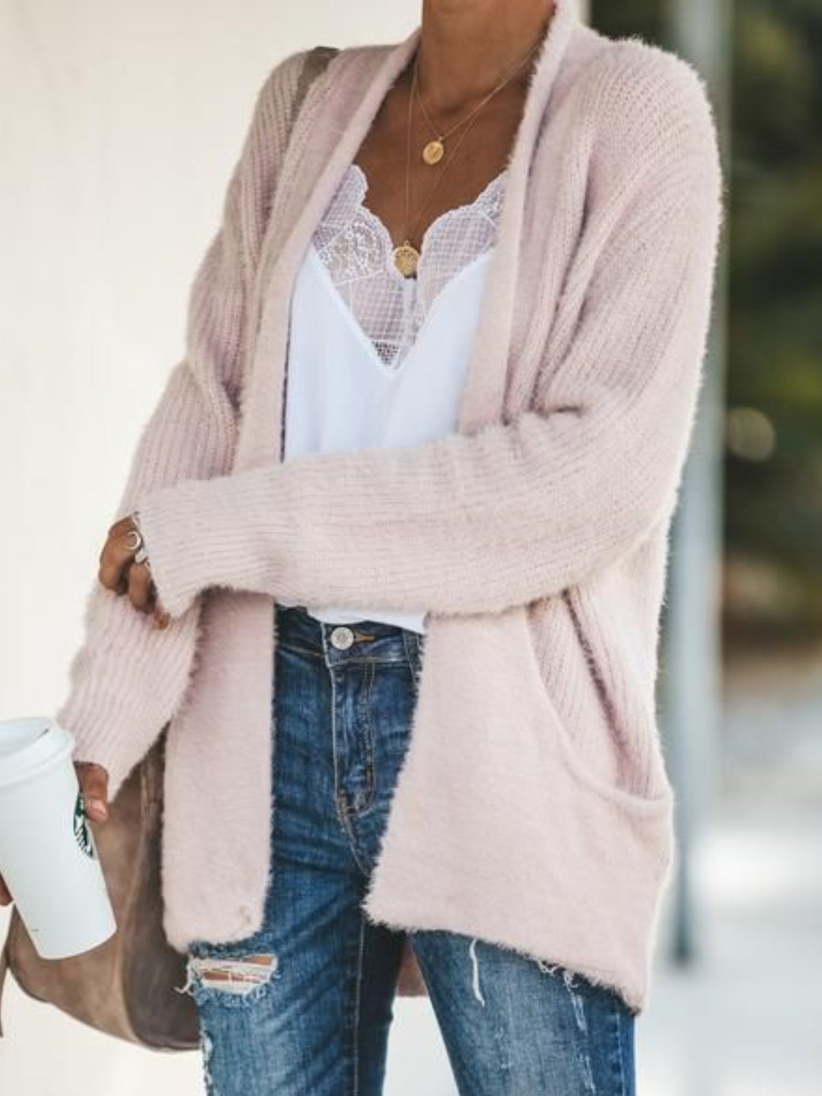 JFN Basic Long Sleeves Solid Color Sweater Cardigan | justfashionnow
