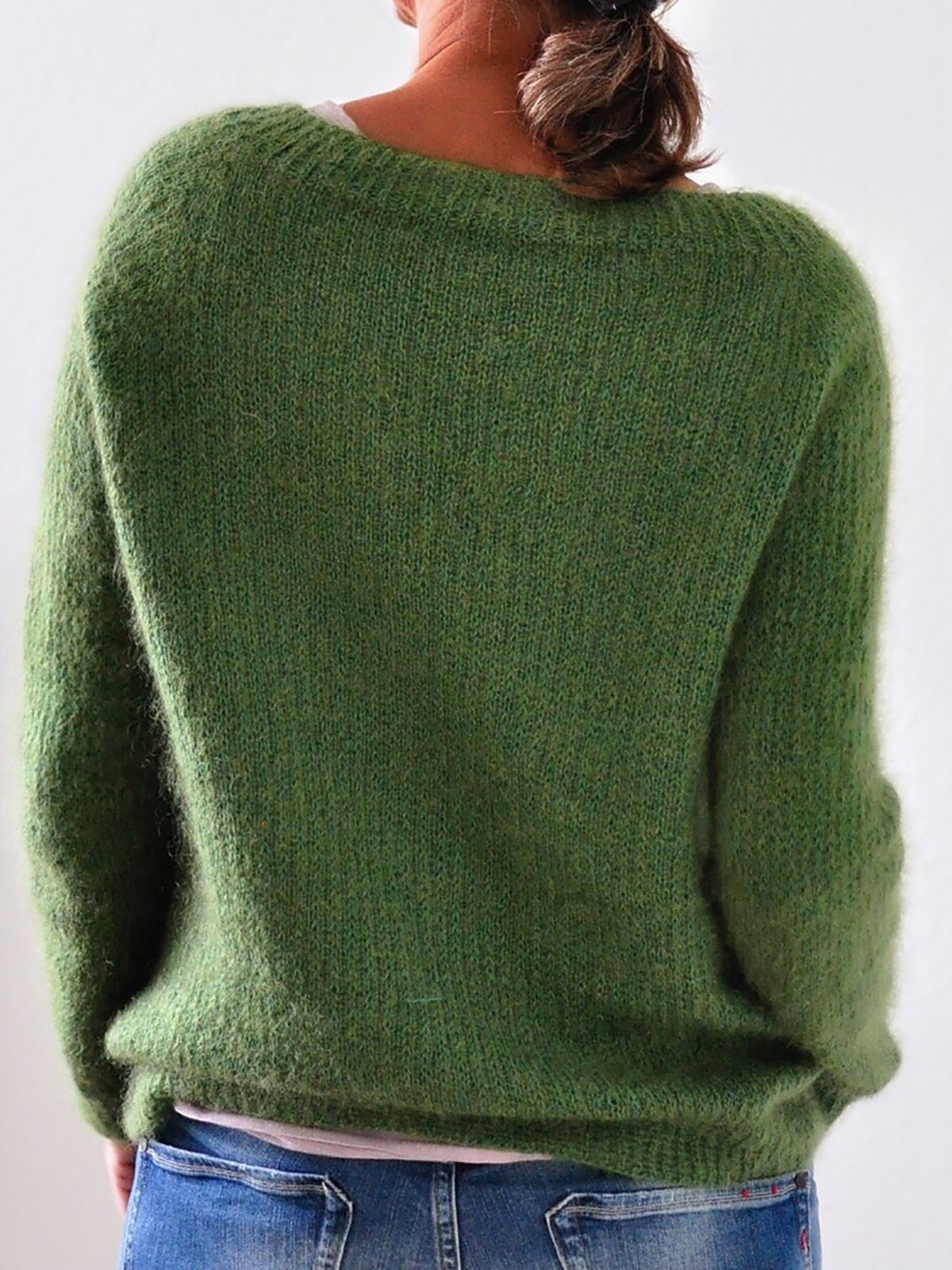 Crew Neck Long-sleeve Knitted Sweater