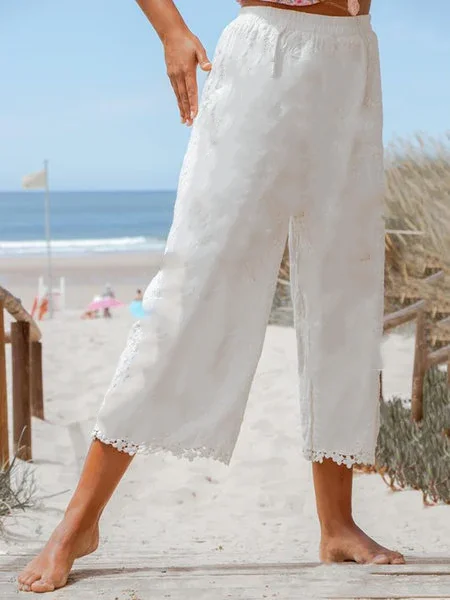 Plus Size Linen Women Summer Looose Capri Pants