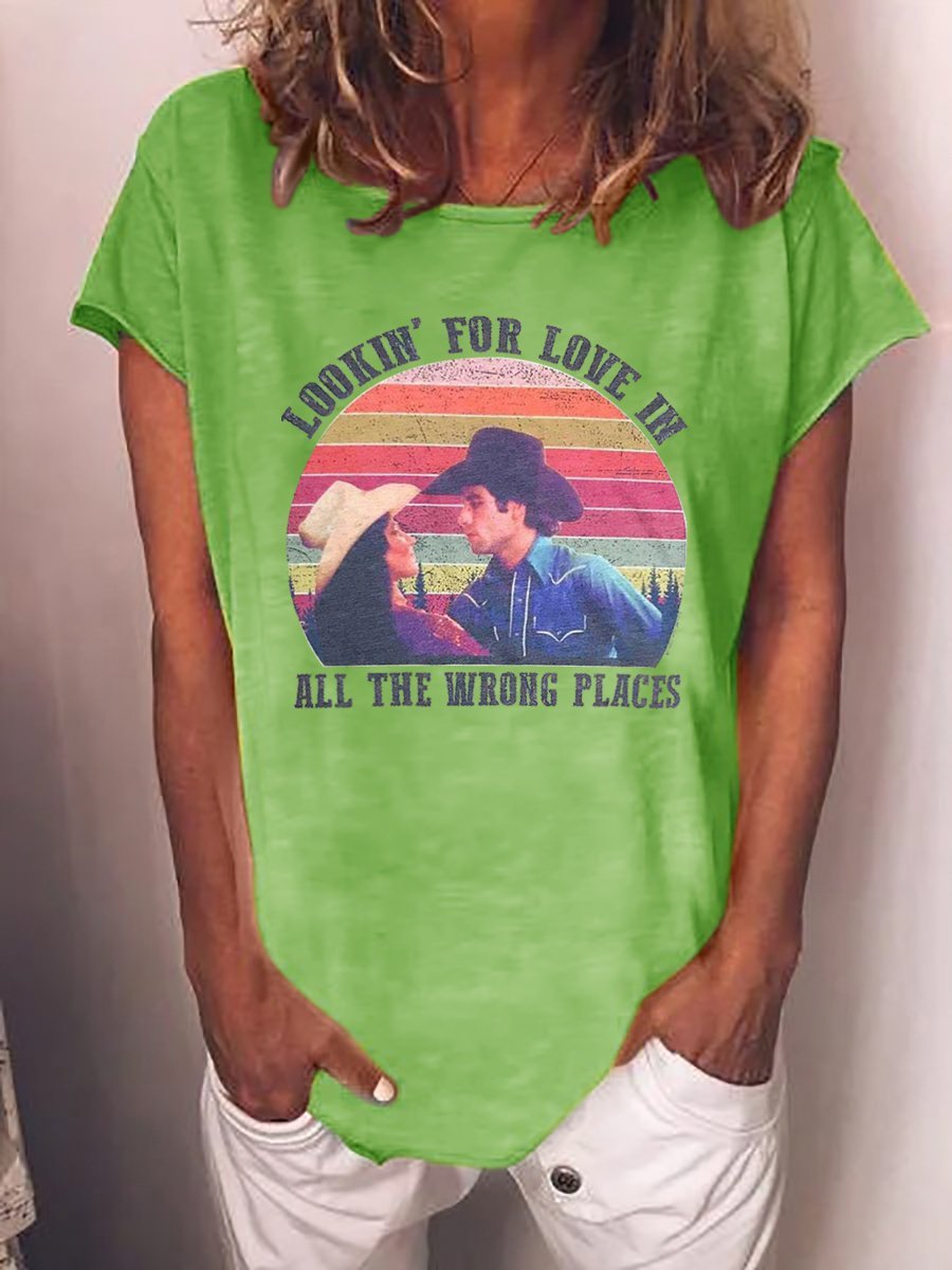 Women's Short Sleeve Tee T-shirt Summer Letter Cotton-Blend Crew Neck Daily Going Out Casual Top