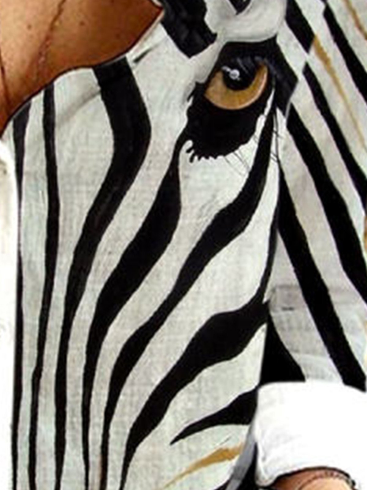 Zebra Print Loose Long Sleeve Blouse