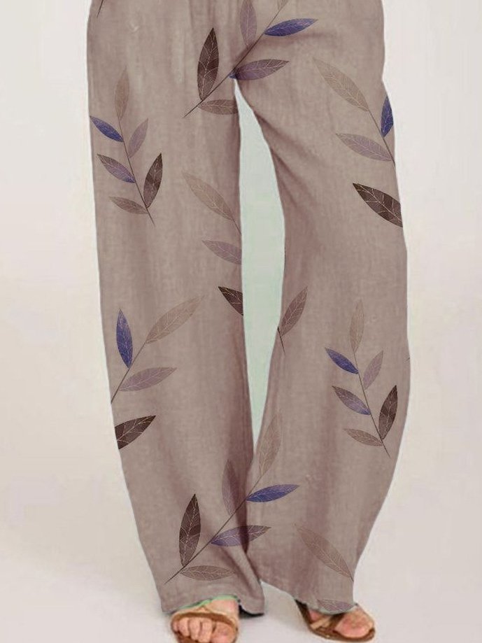 JFN Floral-Print Leaves Pants