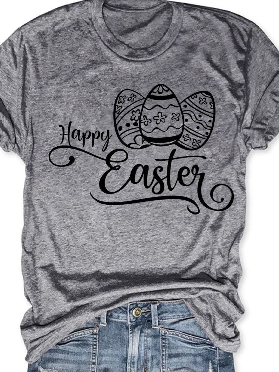 Women's Letter Short Sleeve Tee T-shirt Crew Neck Casual Summer Top