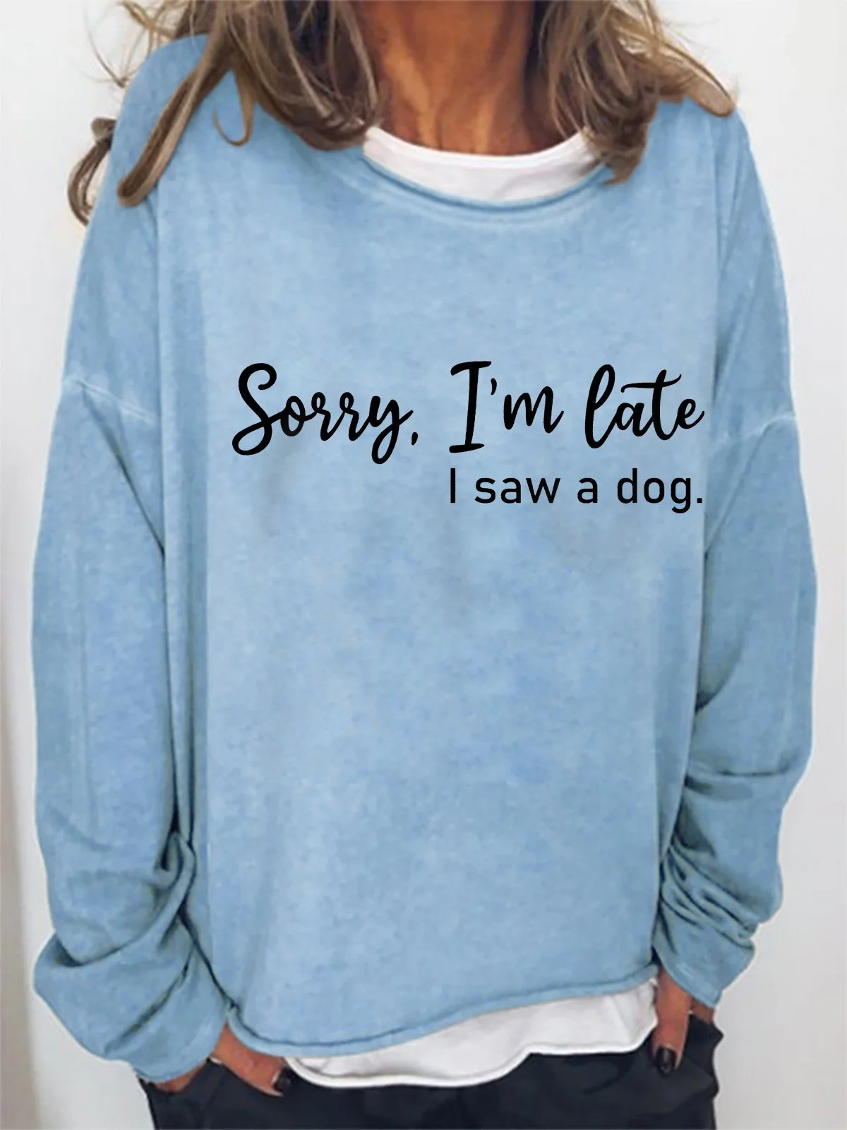 Women Letter Crew Neck Casual Spring/Fall Long Sleeve Sweatshirt