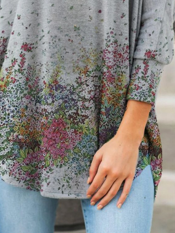 Floral Long Sleeve Casual Shirt & Top