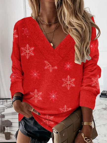 Christmas Casual Geometric Sweatshirt | justfashionnow