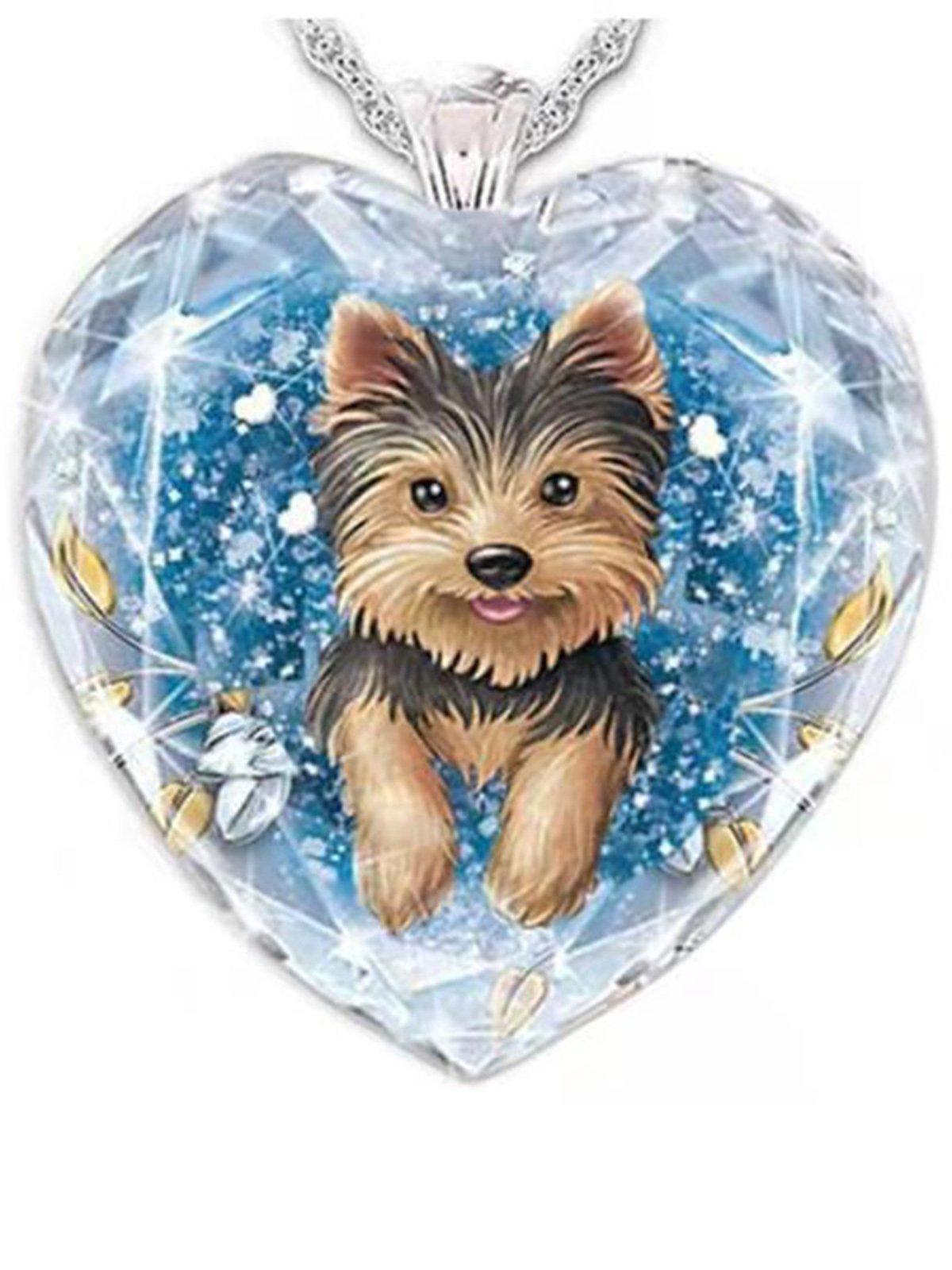 JFN  Crystal Animal Dog  Necklace