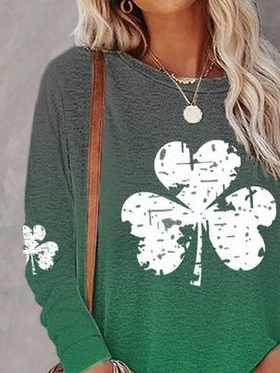 JFN Crew Neck Shamrock Casual Sweatshirt