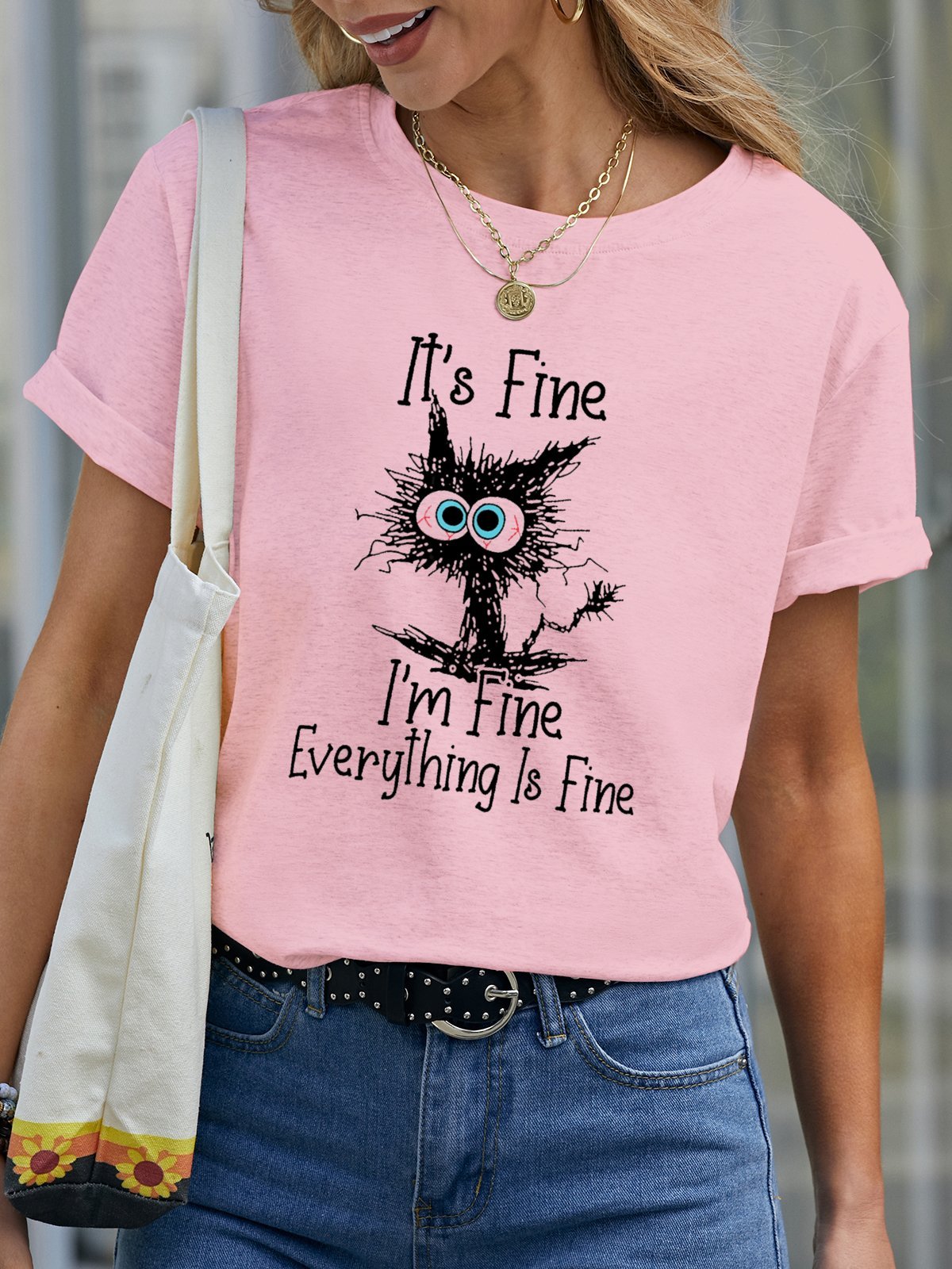 Women's Letter Short Sleeve Tee T-shirt Crew Neck Casual Summer Top