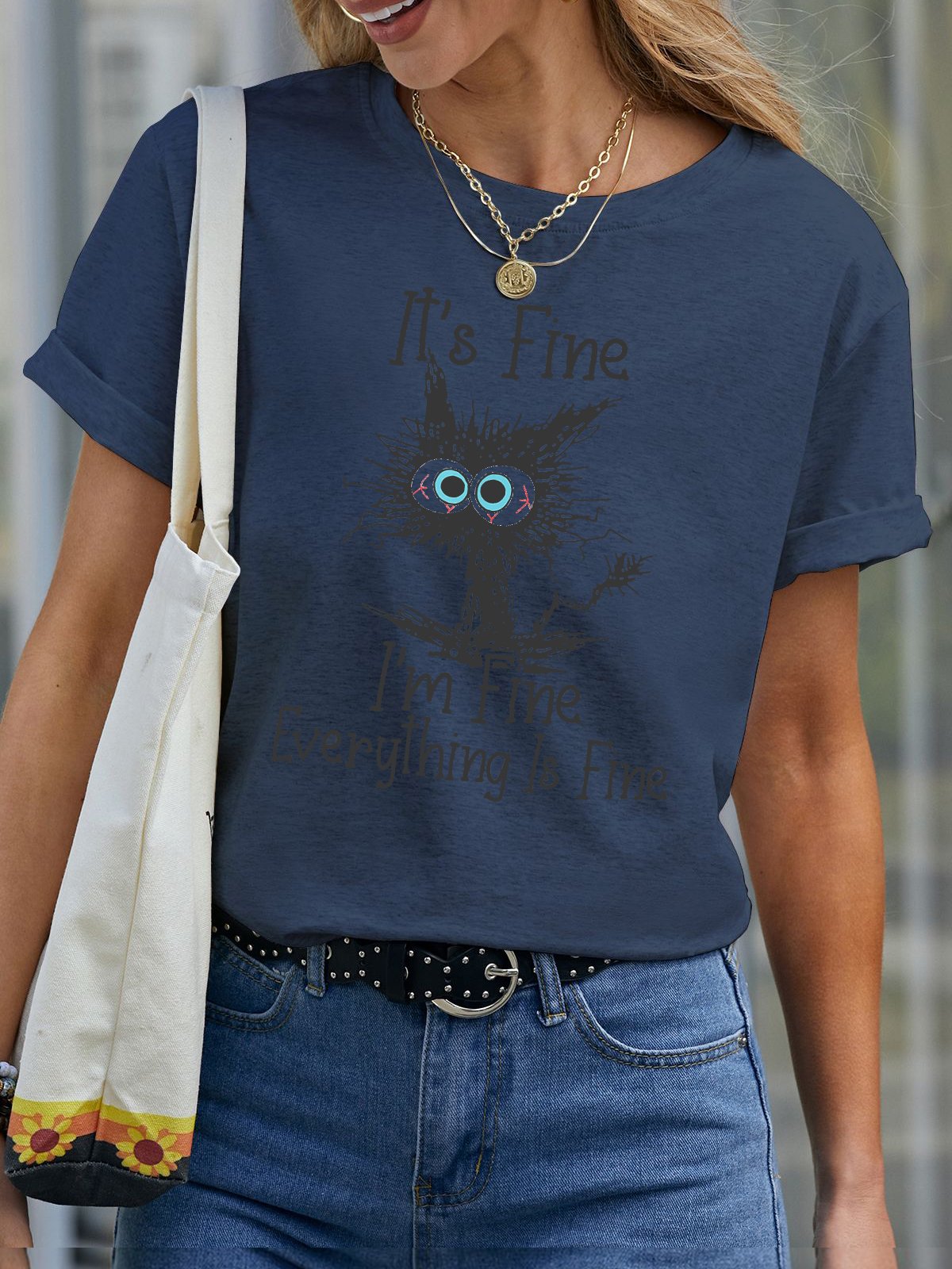 Women's Letter Short Sleeve Tee T-shirt Crew Neck Casual Summer Top