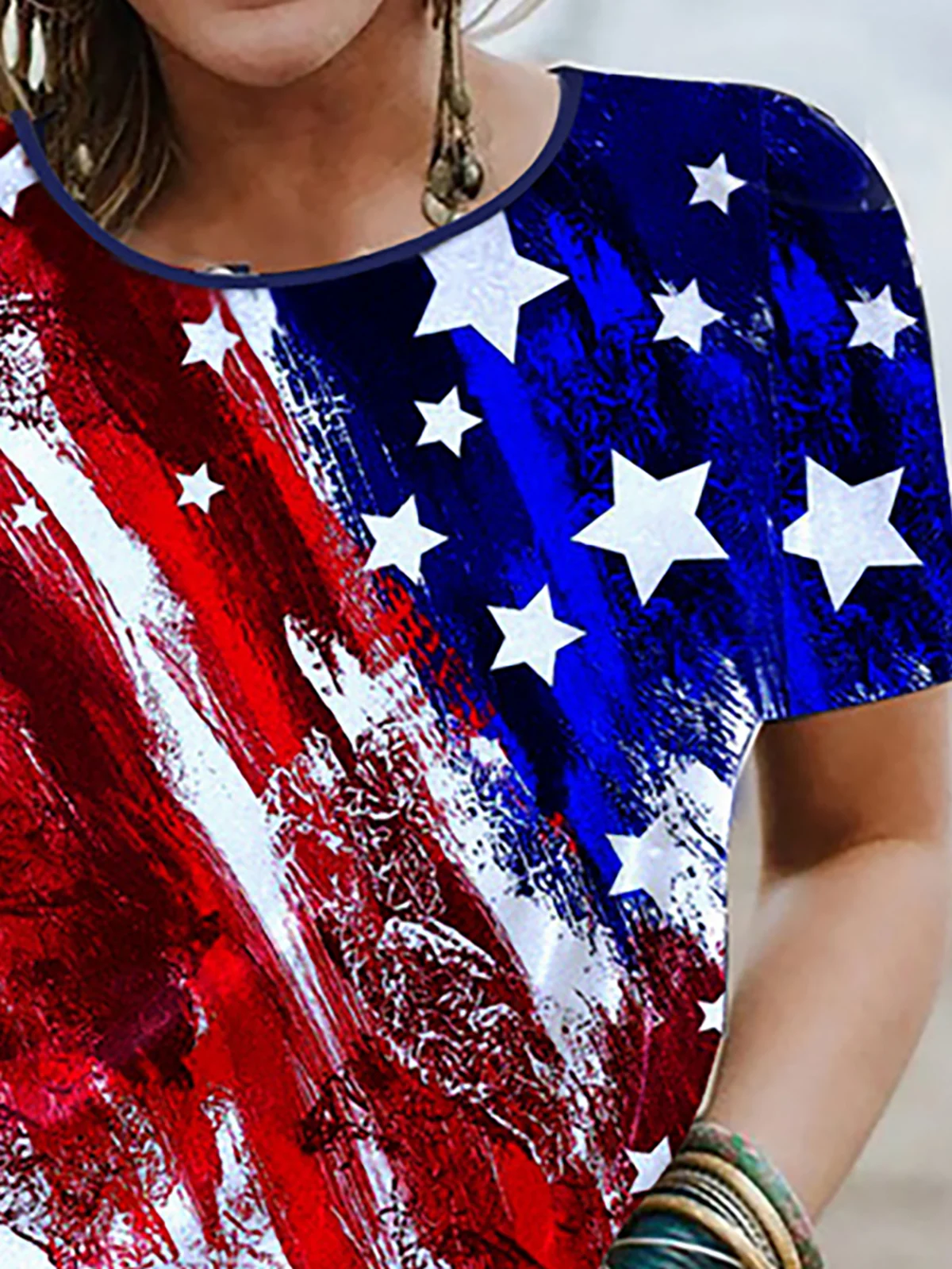 JFN Round Neck American Flag Casual T-Shirt/Tee | justfashionnow