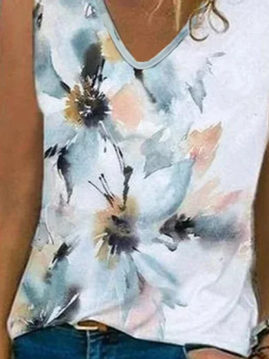 Floral Sleeveless Holiday Shirt & Top