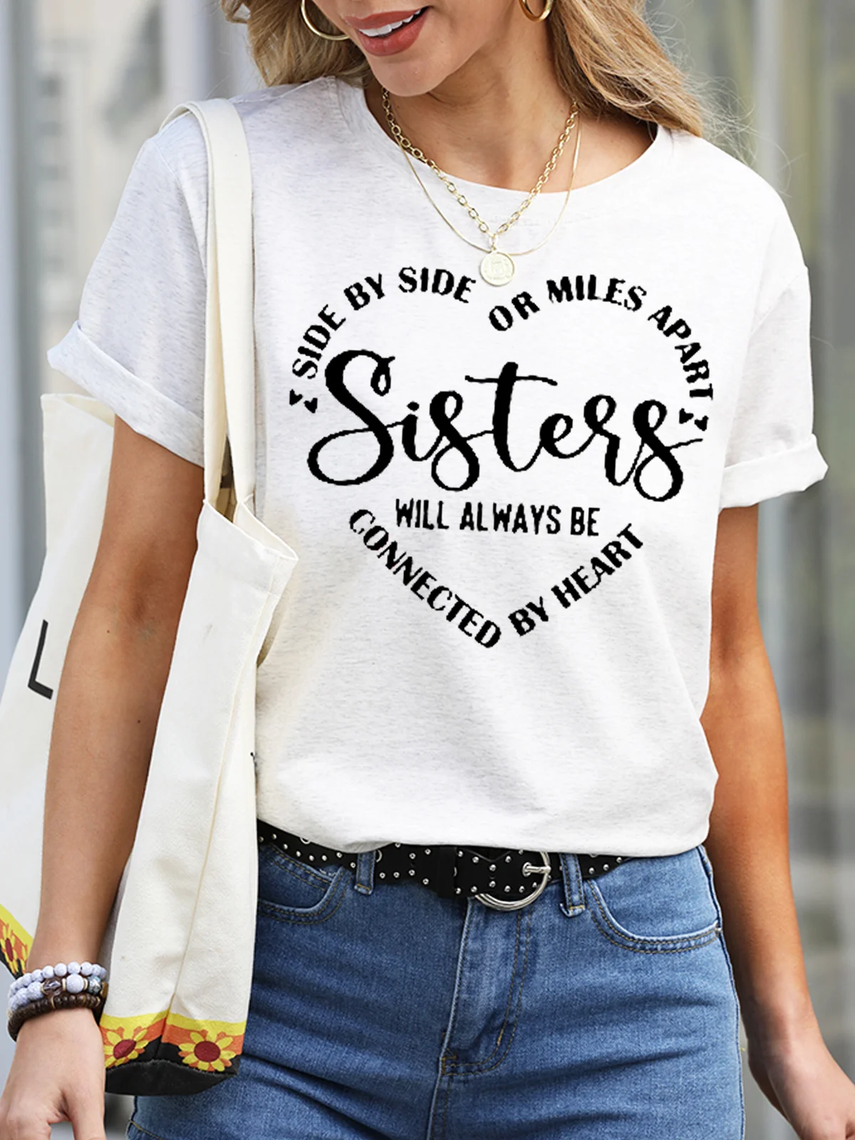 Women's Short Sleeve Tee T-shirt Summer Letter Crew Neck Casual Top