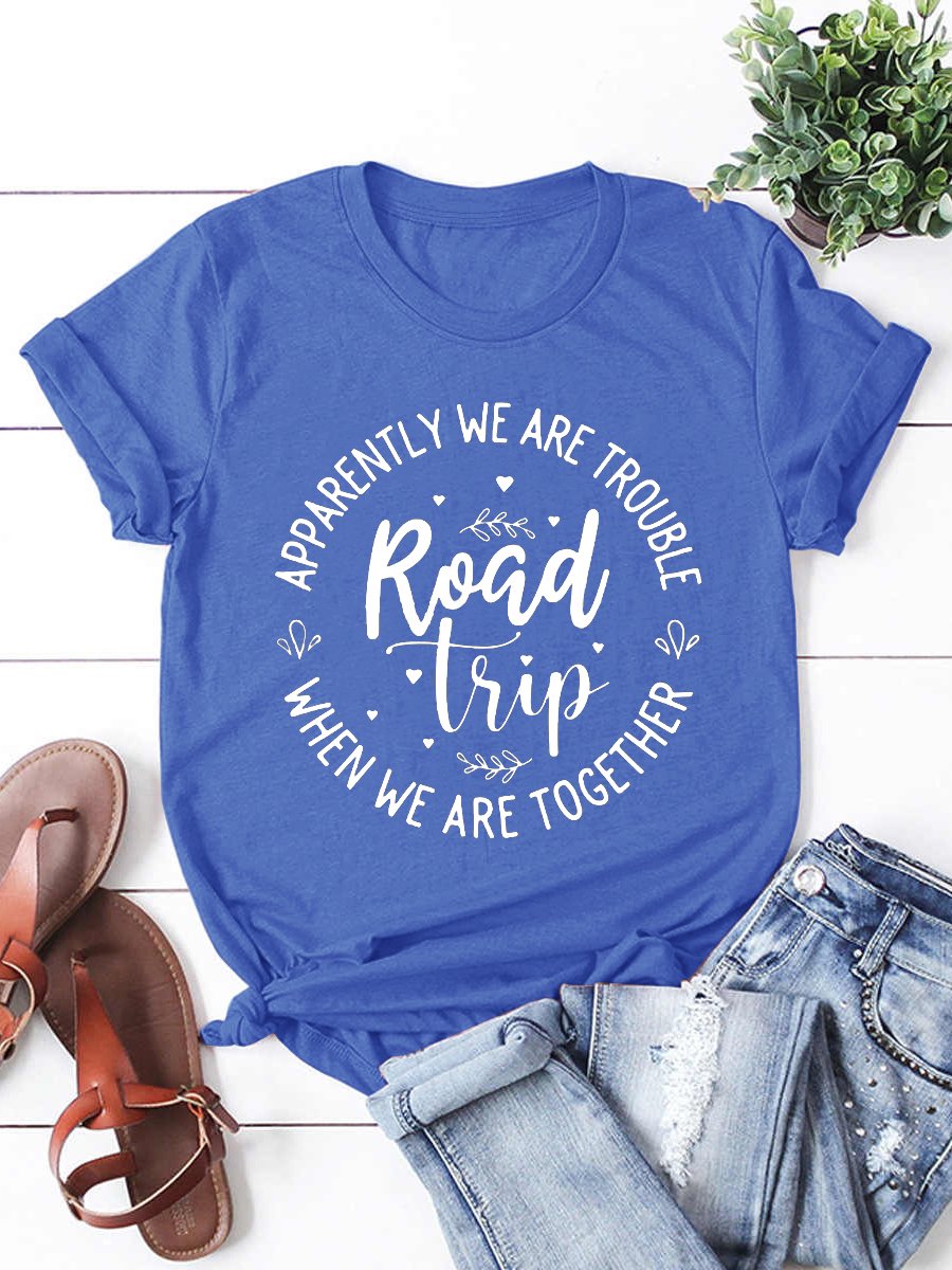 Women's Short Sleeve Tee T-shirt Summer Letter Crew Neck Casual Top