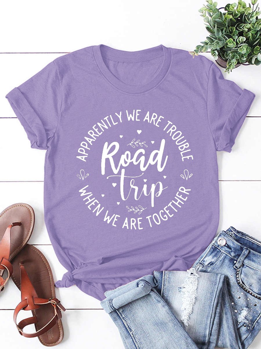 Women's Short Sleeve Tee T-shirt Summer Letter Crew Neck Casual Top