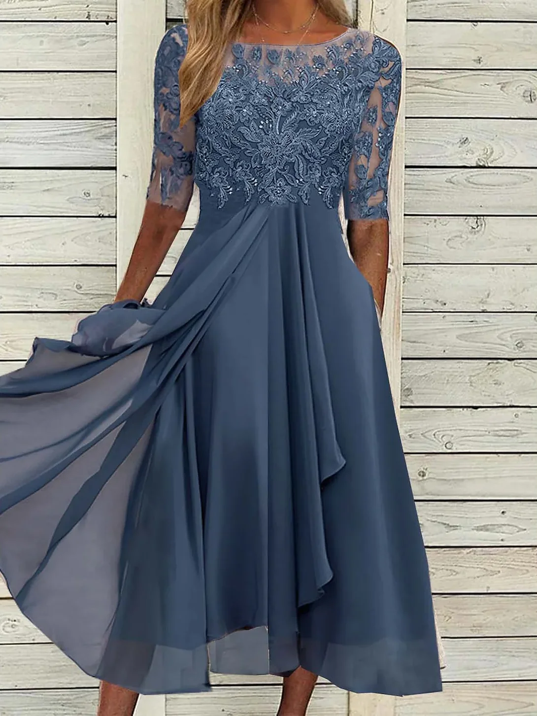 Women's Elegant Mother Of The Bride Dress Wedding Guest Dress