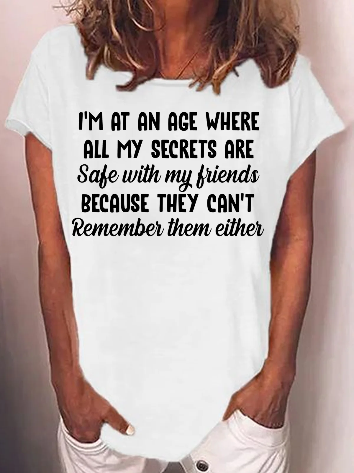 Women Text Letters Short Sleeve Tee T-shirt Crew Neck Casual Summer Top