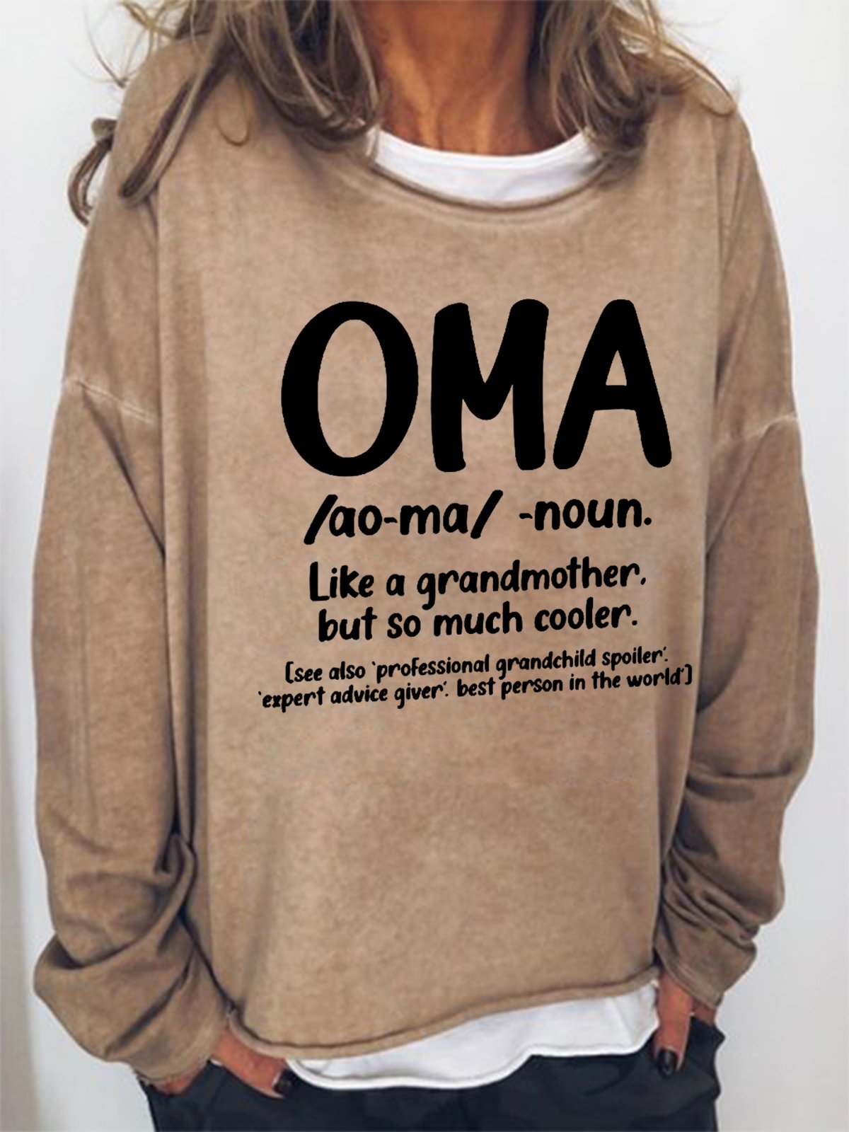 Women's Crew Neck Text Letters Simple Spring/Fall Long Sleeve Sweatshirt
