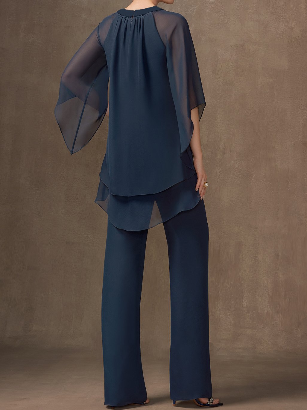 Women's Plain Party Going Out Two Piece Set Three Quarter Sleeve Urban