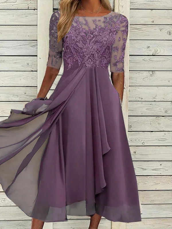 Women's Elegant Mother Of The Bride Dress Wedding Guest Dress ...