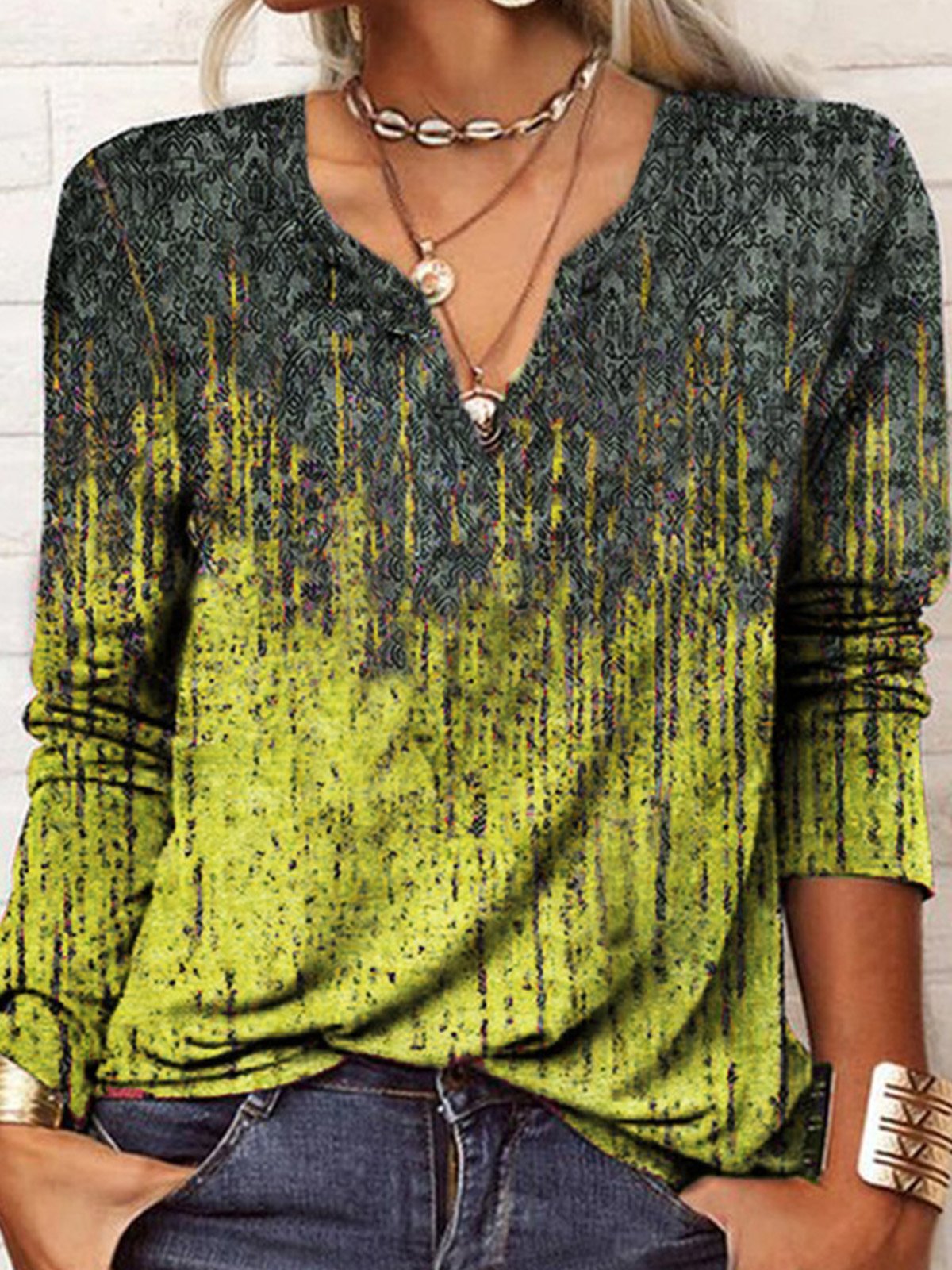 V Neck Vintage Jersey T-Shirt | justfashionnow