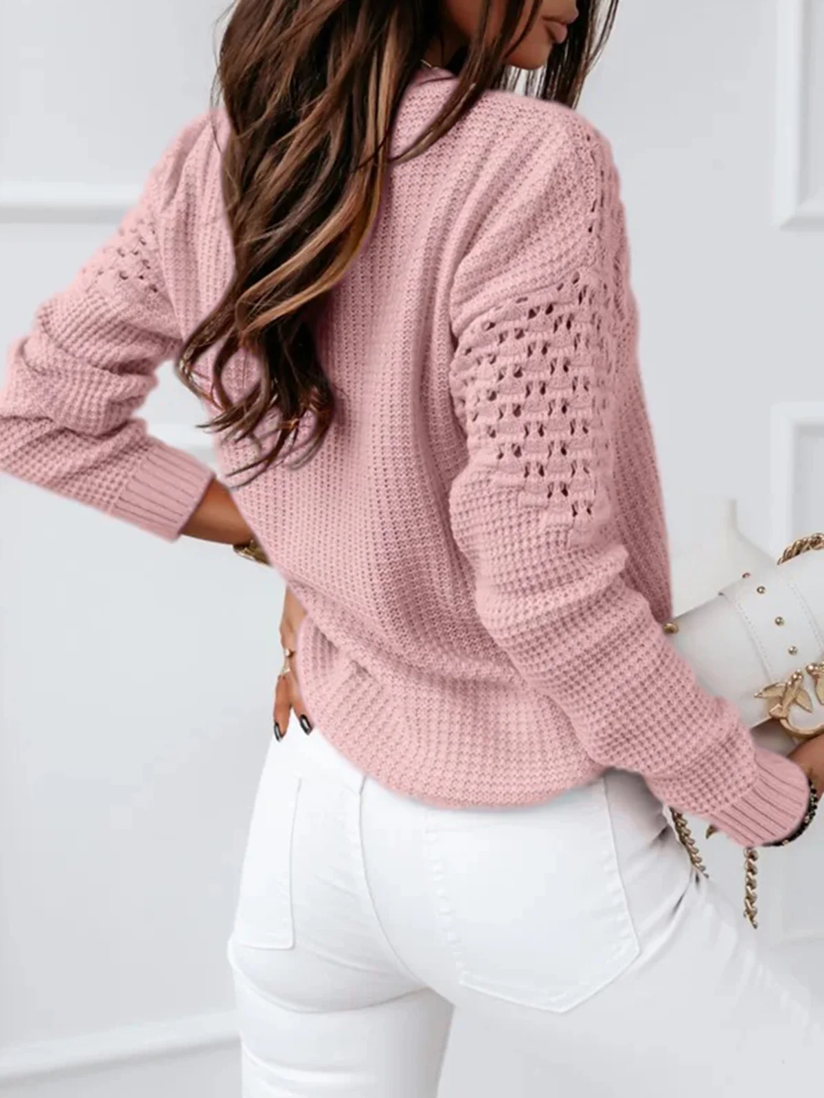 Plain Casual Crew Neck Sweater