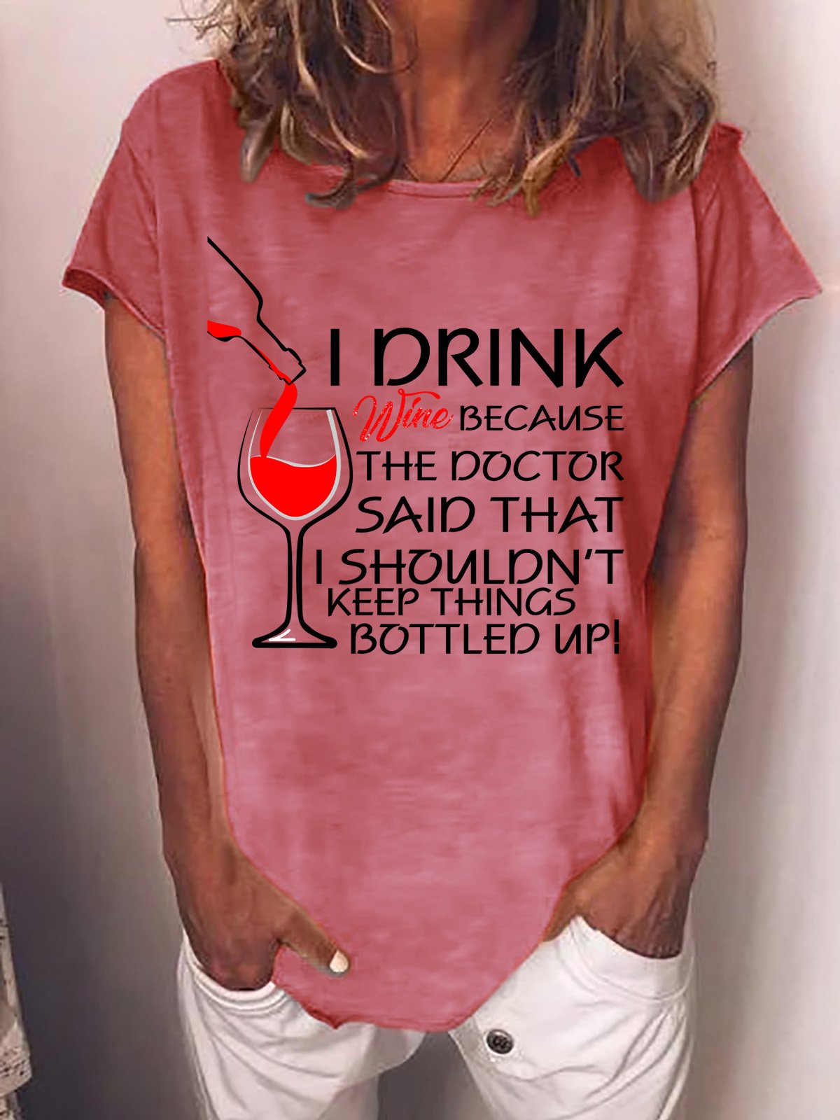 Women Text Letters Short Sleeve Tee T-shirt Crew Neck Casual Summer Top