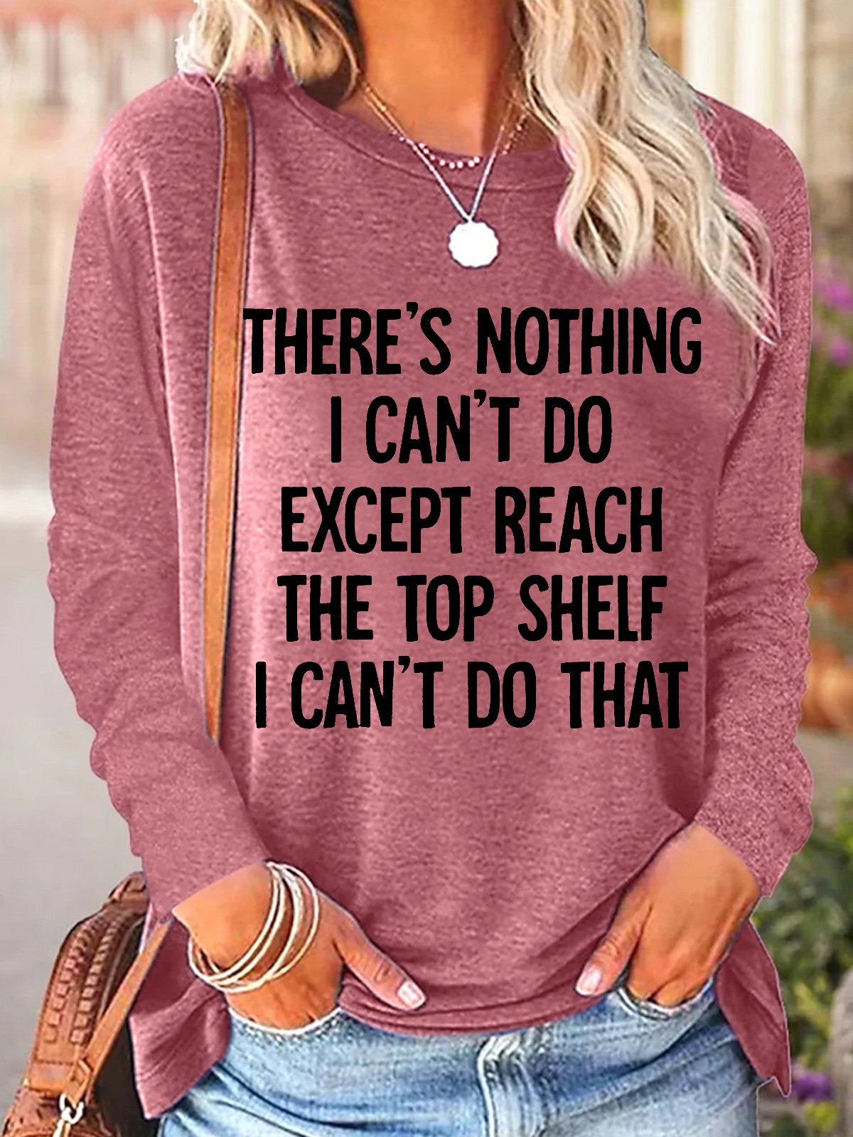 Women's Text Letters Long Sleeve Blouse_ Spring/Fall Crew Neck Daily Casual Top