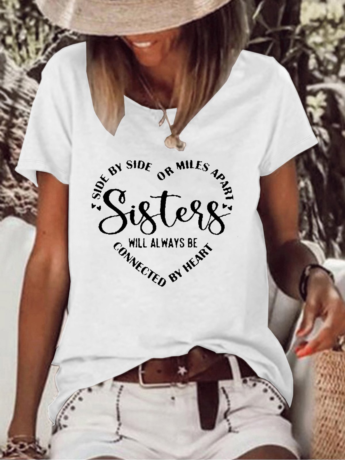 Women's Letter Short Sleeve Tee T-shirt Crew Neck Casual Summer Top