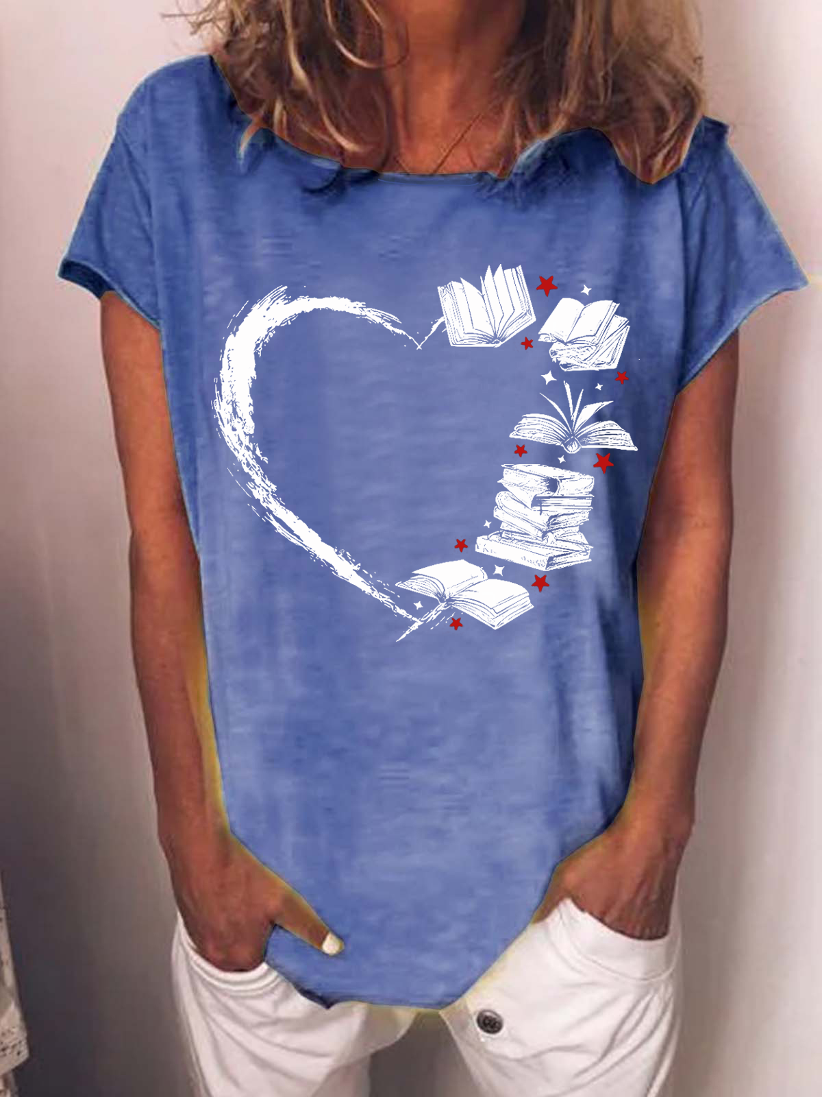 JFN Women's Book Lover Gift Cotton-Blend Casual T-Shirt