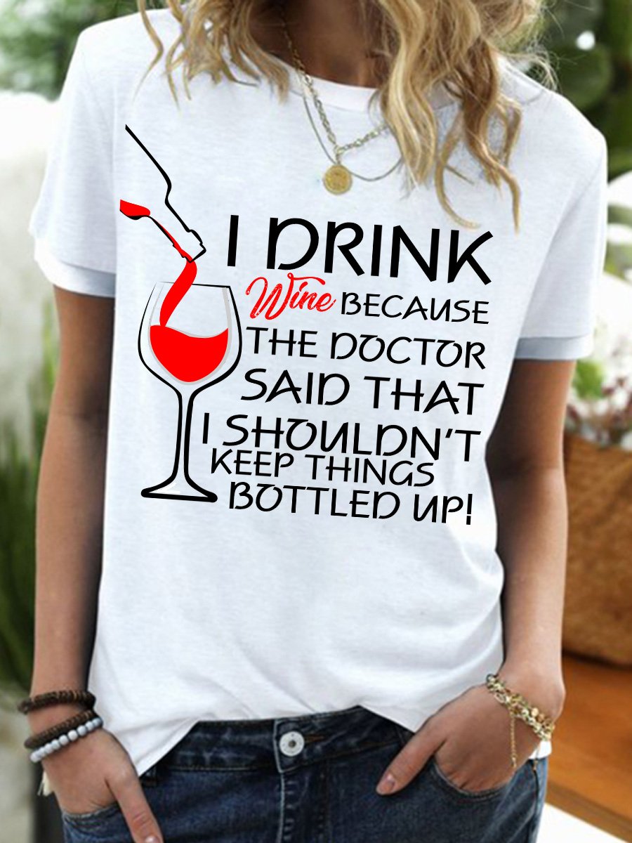Women's Short Sleeve Tee T-shirt Summer Text Letters Crew Neck Casual Top