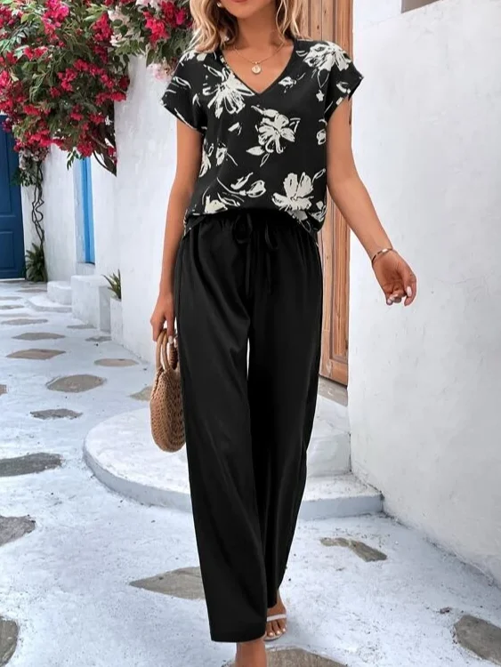 Floral Casual Two-Piece Set