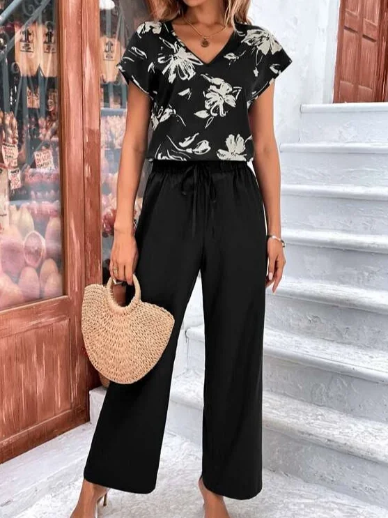 Floral Casual Two-Piece Set