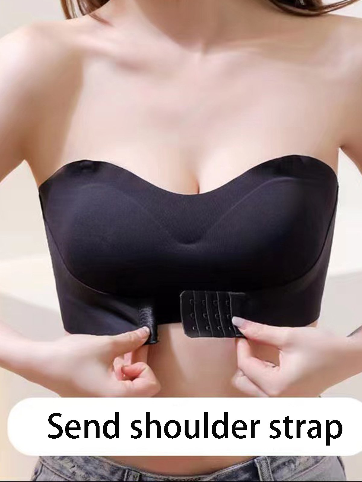 Breathable Comfort Front Buckle Detachable Straps Tube Top Bra