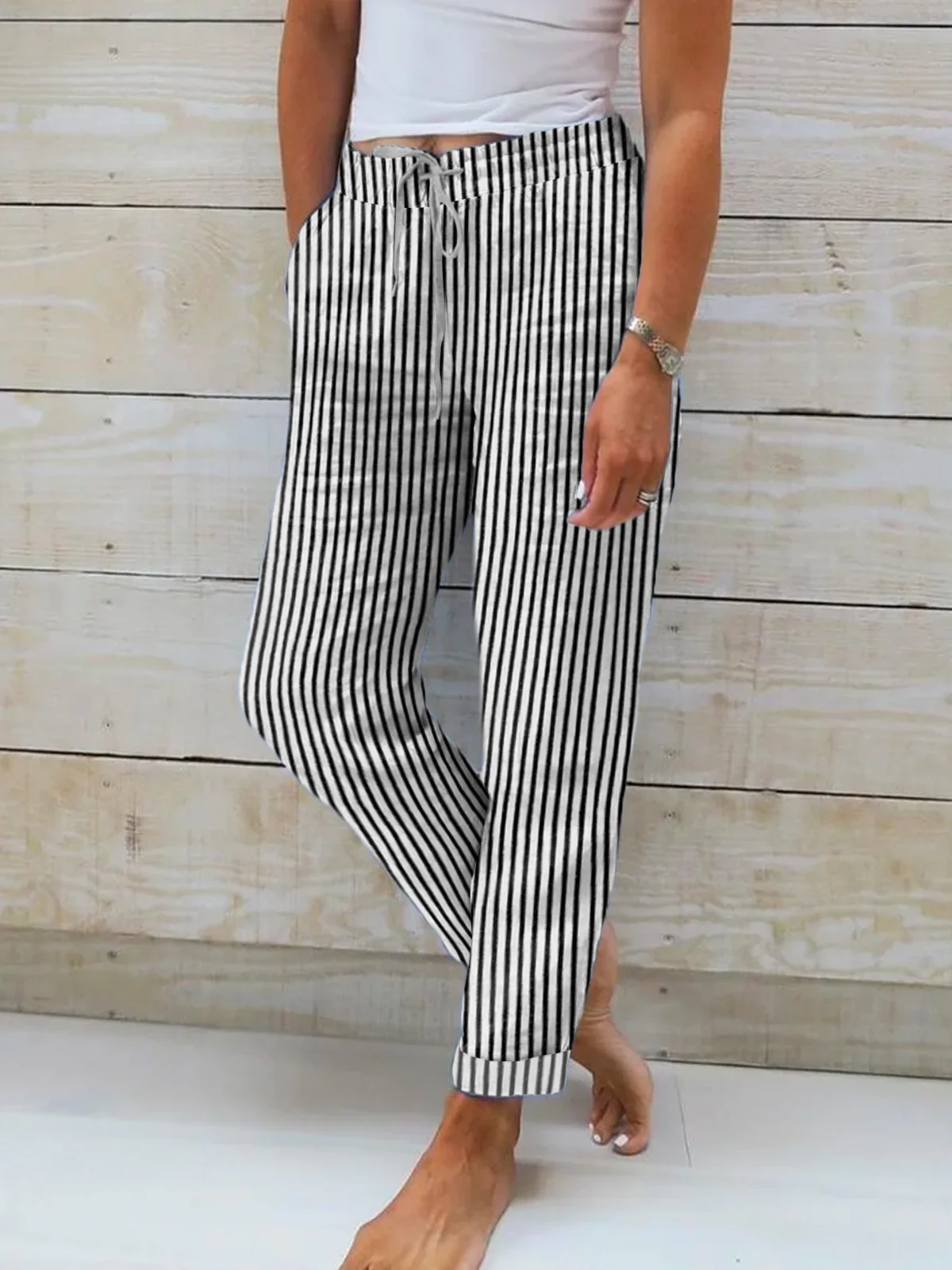 Casual Striped Loose Pants | justfashionnow