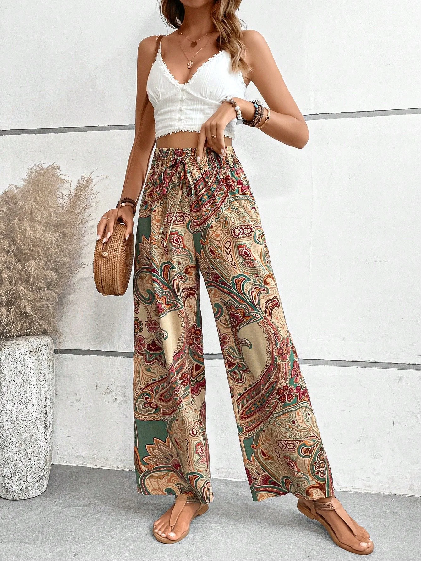 Elastic Band Casual Loose Ethnic Pants | justfashionnow