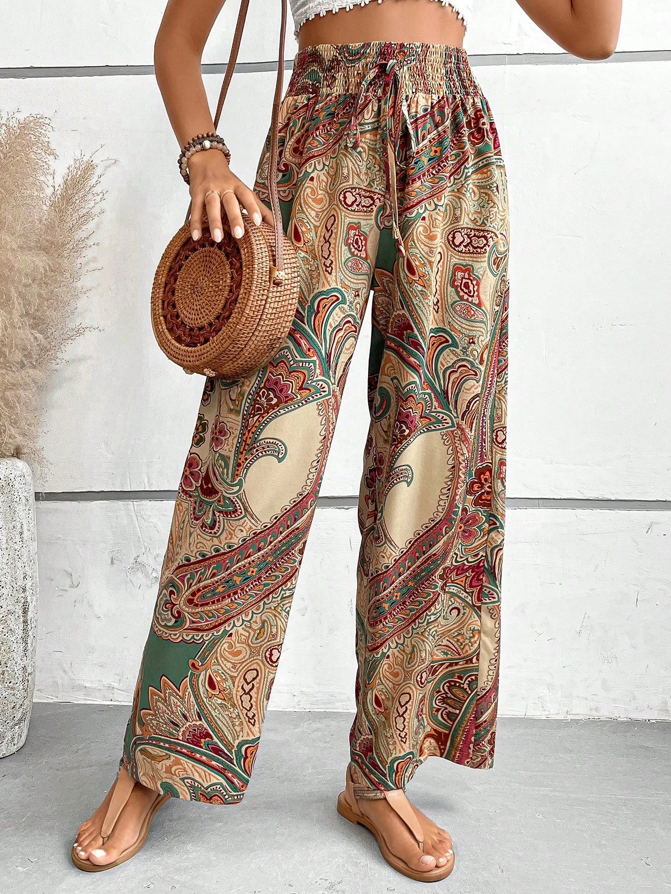 Elastic Band Casual Loose Ethnic Pants | justfashionnow